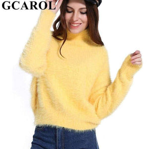 Planet Gates Black / One Size / China New Autumn Winter Women Turtleneck Mohair Sweater 20% Wool Soft Hand Oversize Knit Tops Thick Pullover in 4 Colors