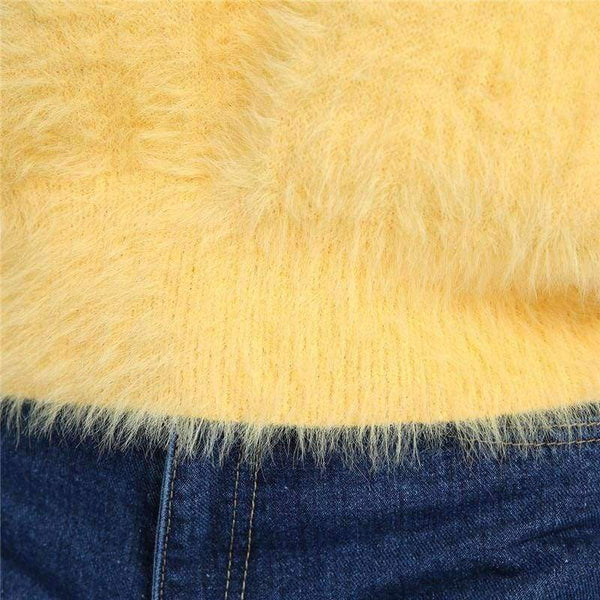 Planet Gates Black / One Size / China New Autumn Winter Women Turtleneck Mohair Sweater 20% Wool Soft Hand Oversize Knit Tops Thick Pullover in 4 Colors