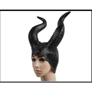 Planet Gates Black / One Size / Darker Than Black Genuine latex maleficent horns adult women halloween party costume jolie cosplay headpiece hat -Free shipping
