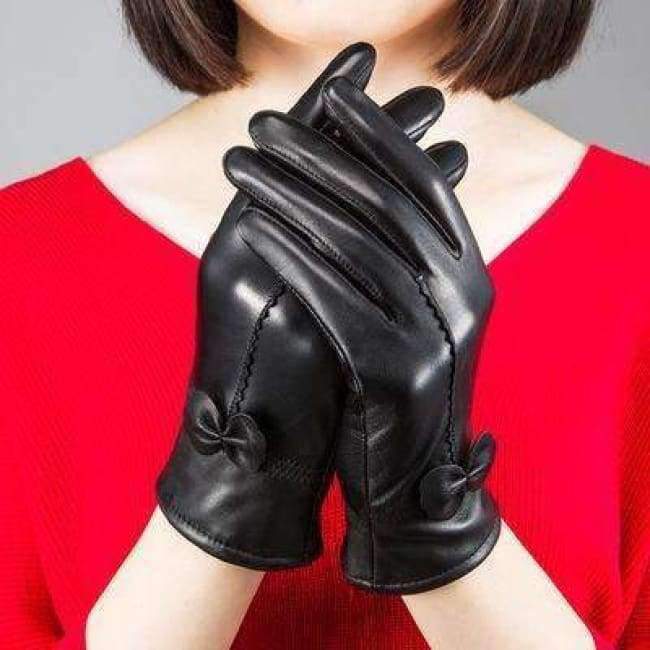 Planet Gates black / One Size high-grade genuine fashion winter leather female Thickening multiple colour gloves women gloves EE104