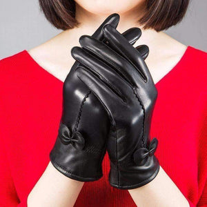 Planet Gates black / One Size high-grade genuine fashion winter leather female Thickening multiple colour gloves women gloves EE104
