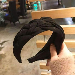 Planet Gates Black / One Size Korean hairband Women Cotton fabric Knotted headband Vintage twist turban hair accessories Wide Hair Band handmade boho Headwear