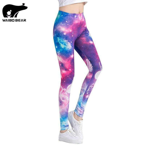 Planet Gates Black / One Size Leggings Fitness Women Leggings Space Galaxy Printing leggins High Waist Pants Female Quick Dry Trousers WAIBO BEAR