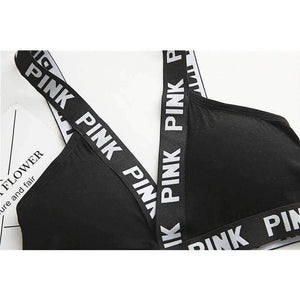 Planet Gates Black / One Size Lounge Underwear Comfortable Wireless Loungewear Lingerie Bra Set Black and White Cotton Bras Sets