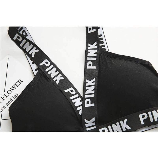 Planet Gates Black / One Size Lounge Underwear Comfortable Wireless Loungewear Lingerie Bra Set Black and White Cotton Bras Sets