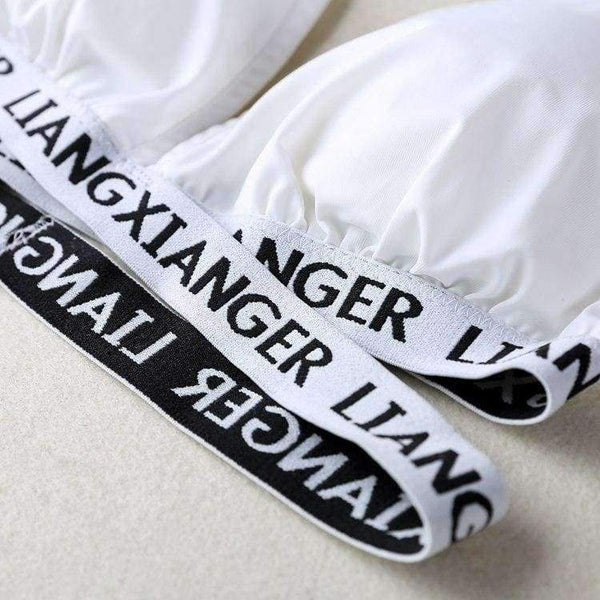 Planet Gates Black / One Size Lounge Underwear Comfortable Wireless Loungewear Lingerie Bra Set Black and White Cotton Bras Sets