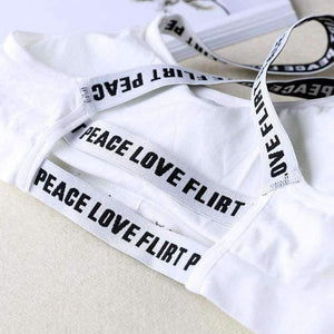 Planet Gates Black / One Size Lounge Underwear Comfortable Wireless Loungewear Lingerie Bra Set Black and White Cotton Bras Sets