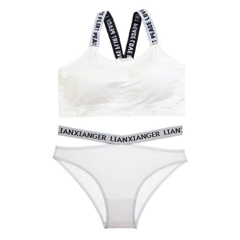 Planet Gates Black / One Size Lounge Underwear Comfortable Wireless Loungewear Lingerie Bra Set Black and White Cotton Bras Sets Dropshipping