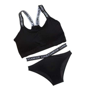 Planet Gates Black / One Size Lounge Underwear Comfortable Wireless Loungewear Lingerie Bra Set Black and White Cotton Bras Sets Dropshipping