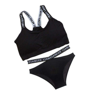 Planet Gates Black / One Size Lounge Underwear Comfortable Wireless Loungewear Lingerie Bra Set Black and White Cotton Bras Sets Dropshipping