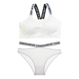 Planet Gates Black / One Size Lounge Underwear Comfortable Wireless Loungewear Lingerie Bra Set Black and White Cotton Bras Sets Dropshipping