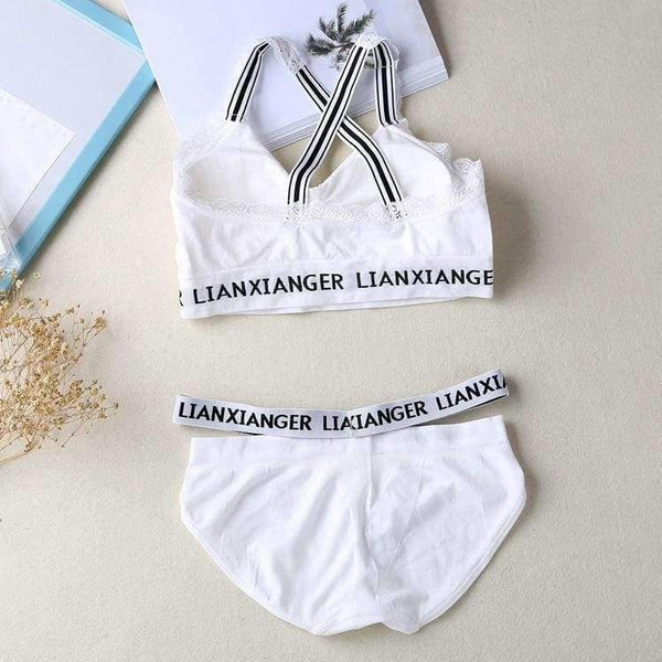 Planet Gates Black / One Size Lounge Underwear Comfortable Wireless Loungewear Lingerie Bra Set Padded Cotton Bras Sets