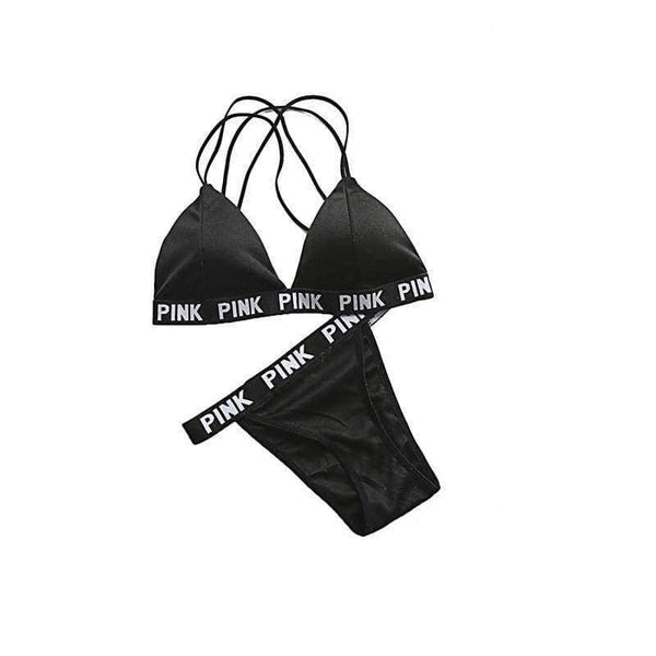 Planet Gates Black / One Size Lounge Underwear Comfortable Wireless Loungewear Lingerie Bra Thong Set Fitness Bras Sets