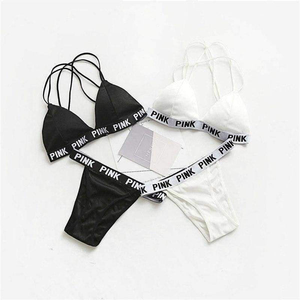 Planet Gates Black / One Size Lounge Underwear Comfortable Wireless Loungewear Lingerie Bra Thong Set Fitness Bras Sets
