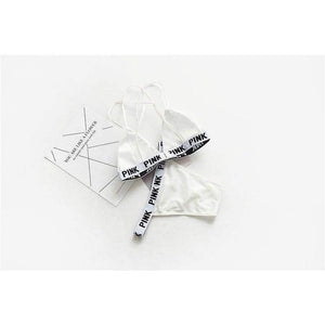 Planet Gates Black / One Size Lounge Underwear Comfortable Wireless Loungewear Lingerie Bra Thong Set Fitness Bras Sets