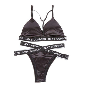 Planet Gates Black / One Size Lounge Underwear Fitness Wireless Loungewear Lingerie Bra Set Black and White Bras Sets