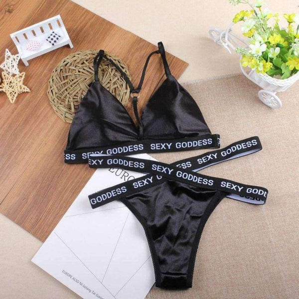 Planet Gates Black / One Size Lounge Underwear Fitness Wireless Loungewear Lingerie Bra Set Black and White Bras Sets