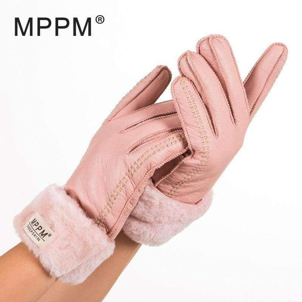 Planet Gates Black / One Size Russian winter Women's Gloves 100% Real Leather Sheepskin Winter Gloves Hot Warm Stylish Full Finger Ladies Gloves Mittens