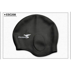 Planet Gates Black / One Size Silicone swimming cap Adult swim Unisex Silica Gel Ear Protection Swimming Cap Men Women Silicone Cap Swimming hat2pc