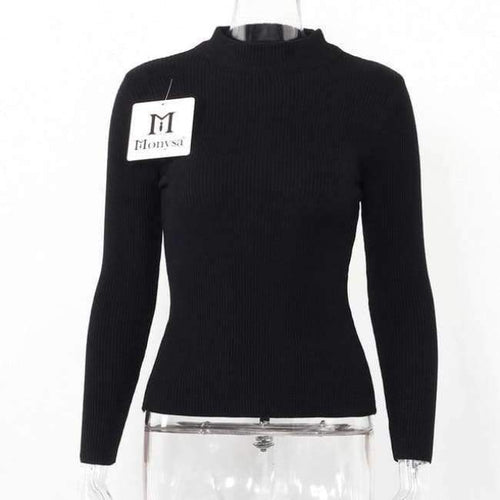 Planet Gates black / One Size Sweaters And Pullovers 2018 Autumn Turtleneck Jumpers  Casual Knitted Women Tops Long Sleeve Basic Sweaters For Women