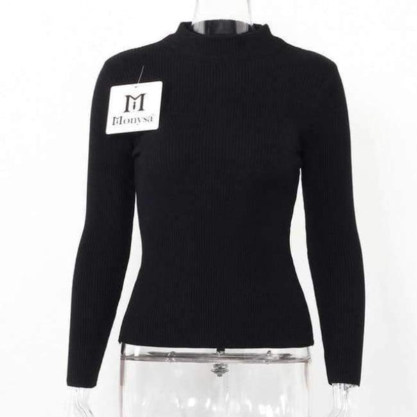 Planet Gates black / One Size Sweaters And Pullovers 2018 Autumn Turtleneck Jumpers  Casual Knitted Women Tops Long Sleeve Basic Sweaters For Women