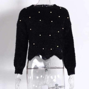 Planet Gates Black / One Size Sweaters Women     2018 Autumn Winter Newest Long Sleeve Jumper Ladies Pullovers Irregular Mohair Sweater Blue