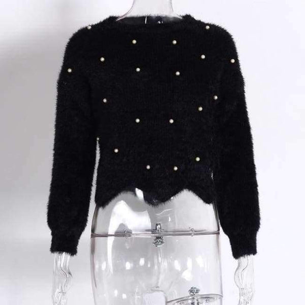 Planet Gates Black / One Size Sweaters Women     2018 Autumn Winter Newest Long Sleeve Jumper Ladies Pullovers Irregular Mohair Sweater Blue