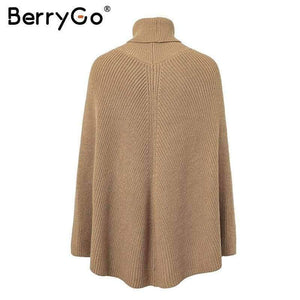 Planet Gates Black / One Size Turtleneck oversize knitted sweater female poncho Camel loose casual pullover women 2018 Autumn warm black winter jumper