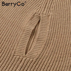 Planet Gates Black / One Size Turtleneck oversize knitted sweater female poncho Camel loose casual pullover women 2018 Autumn warm black winter jumper