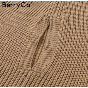 Planet Gates Black / One Size Turtleneck oversize knitted sweater female poncho Camel loose casual pullover women 2018 Autumn warm black winter jumper