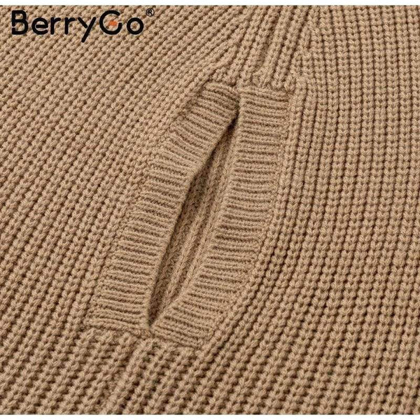 Planet Gates Black / One Size Turtleneck oversize knitted sweater female poncho Camel loose casual pullover women 2018 Autumn warm black winter jumper