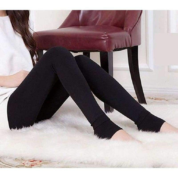 Planet Gates Black / One Size Winter Autumn Leggings Women's Warm Leggings High Waist Thick Velvet Legging Solid Black Leggings Warm Pant for Women
