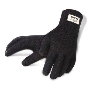 Planet Gates Black / One Size Winter Autumn Men Knitted Gloves Touch Screen High Quality Male Thicken Warm Wool Cashmere Solid Gloves Men Mitten Business