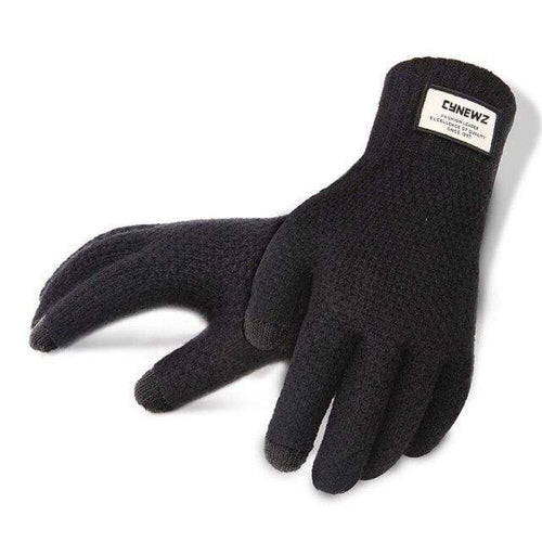 Planet Gates Black / One Size Winter Autumn Men Knitted Gloves Touch Screen High Quality Male Thicken Warm Wool Cashmere Solid Gloves Men Mitten Business