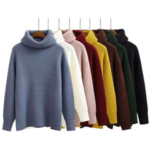 Planet Gates Black / One Size Winter Knitted Sweaters Women Fashion Turtleneck Pullover Sweater Female Casual All-match Jumper 8 Colors