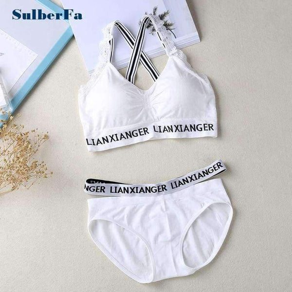 Planet Gates Black / One Size Women Lace Lounge Underwear Comfortable Wireless Loungewear Lingerie Bra Set Padded Cotton Bras Sets