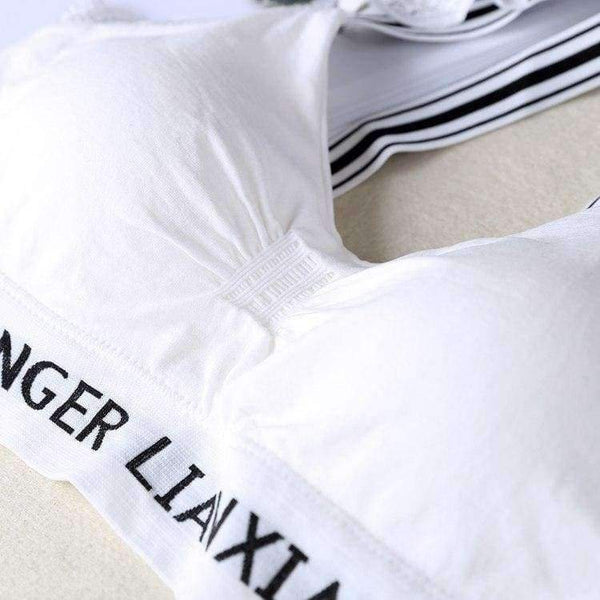 Planet Gates Black / One Size Women Lace Lounge Underwear Comfortable Wireless Loungewear Lingerie Bra Set Padded Cotton Bras Sets