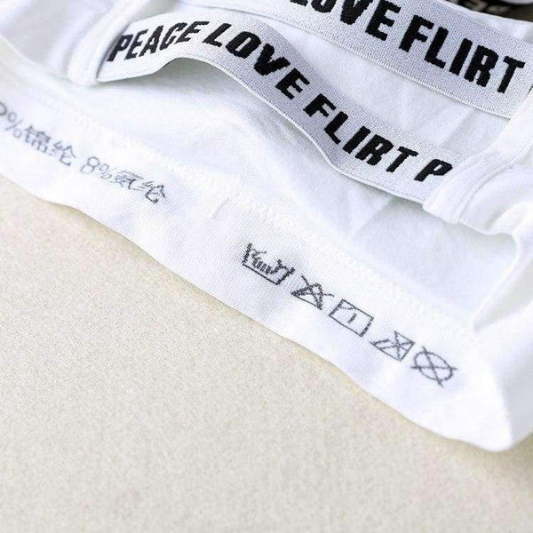 Planet Gates Black / One Size Women Letter Lounge Underwear Comfortable Wireless Loungewear Lingerie Bra Set Black and White Cotton Bras Sets