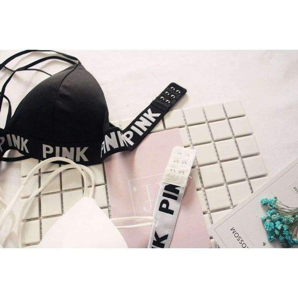 Planet Gates Black / One Size Women vs Lounge Underwear Fitness Wireless Loungewear Lingerie Bra Set Black and White Bras Sets