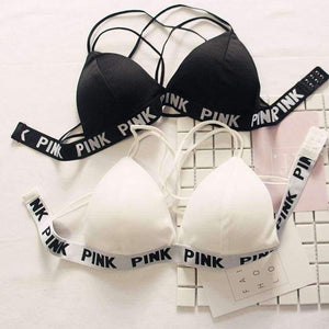 Planet Gates Black / One Size Women vs Lounge Underwear Fitness Wireless Loungewear Lingerie Bra Set Black and White Bras Sets