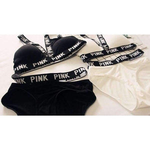 Planet Gates Black / One Size Women vs Lounge Underwear Fitness Wireless Loungewear Quick Dry Lingerie Bra Set Black and White Bras Sets