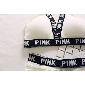 Planet Gates Black / One Size Women vs Lounge Underwear Fitness Wireless Loungewear Quick Dry Lingerie Bra Set Black and White Bras Sets