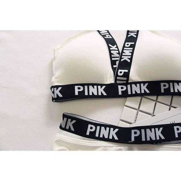 Planet Gates Black / One Size Women vs Lounge Underwear Fitness Wireless Loungewear Quick Dry Lingerie Bra Set Black and White Bras Sets