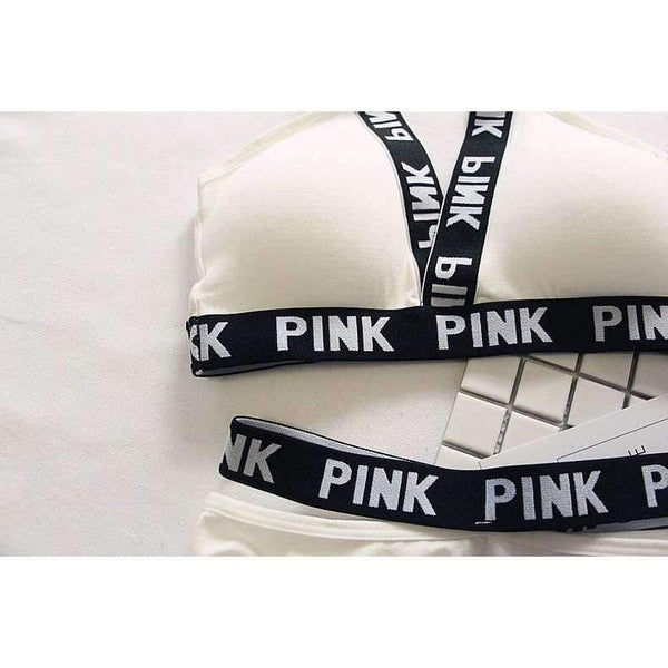 Planet Gates Black / One Size Women vs Lounge Underwear Fitness Wireless Loungewear Quick Dry Lingerie Bra Set Black and White Bras Sets