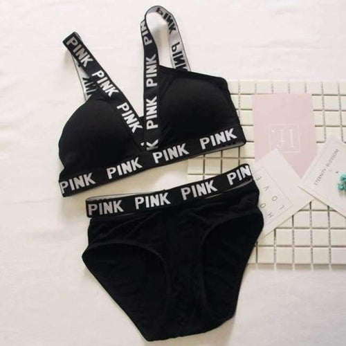 Planet Gates Black / One Size Women vs Lounge Underwear Fitness Wireless Loungewear Quick Dry Lingerie Bra Set Black and White Bras Sets