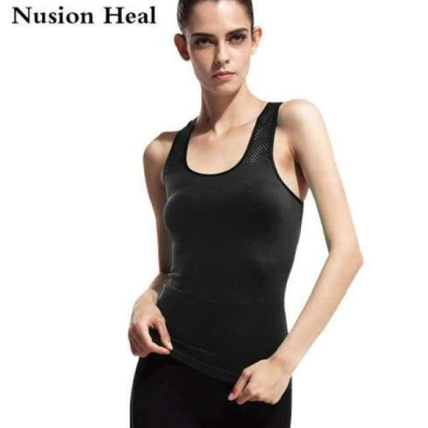 Planet Gates Black / One Size Women Yoga Shirts Mesh Shirt Ladies Fitness Running T Shirt Sleeveless Women Yoga Tops Gym Vest Fitness Sport Shirt