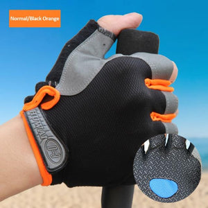Planet Gates Black Orange / XL Cycling Gloves Anti-slip Anti-sweat Men Women Half Finger Gloves Breathable Anti-shock Sports Gloves MTB Bike Bicycle Glove