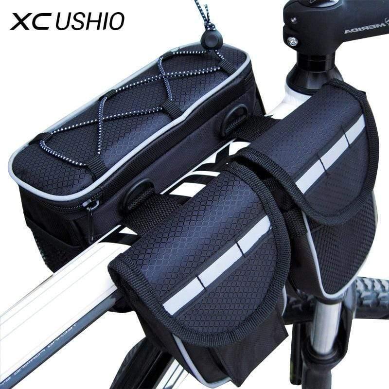 Mountain Bike Bicycle Frame Tube Bag Bicycle Accessories 4 in 1 Cycling Pouch Bags Sport Cycling Panniers Bags Phone Container - Planet Gates