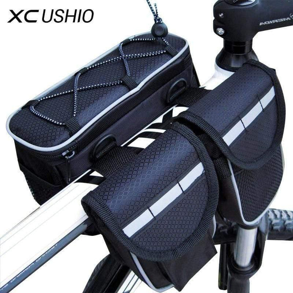 Mountain Bike Bicycle Frame Tube Bag Bicycle Accessories 4 in 1 Cycling Pouch Bags Sport Cycling Panniers Bags Phone Container - Planet Gates