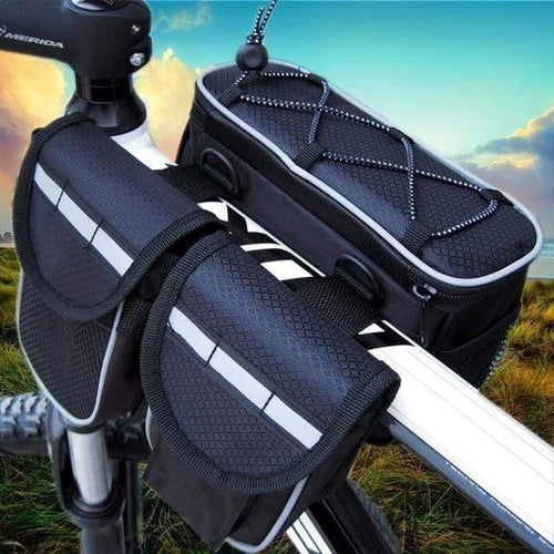 Planet Gates black / Other Mountain Bike Bicycle Frame Tube Bag Bicycle Accessories 4 in 1 Cycling Pouch Bags Sport Cycling Panniers Bags Phone Container